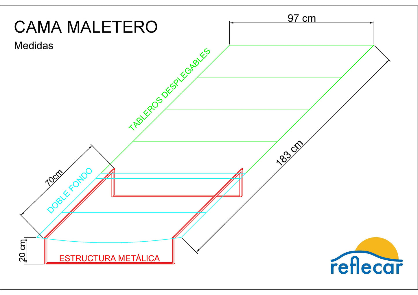 CAMA DE MALETERO TURISMO con TABLERO MADERA