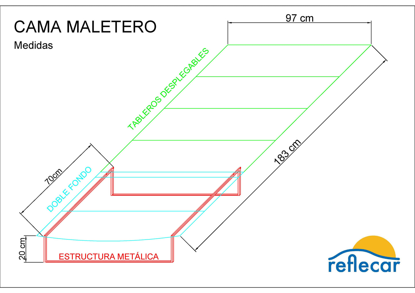 ESTRUCTURA METÁLICA CAMA DE MALETERO