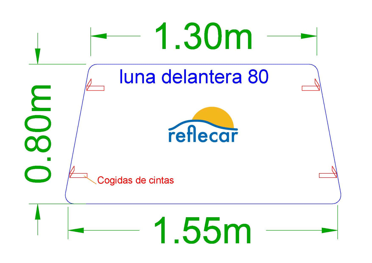 PARASOL reflecar LUNA DELANTERA 80